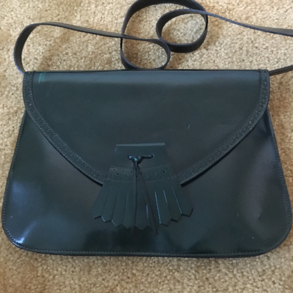 Vintage Leather Hunter Green Bally Handbag
